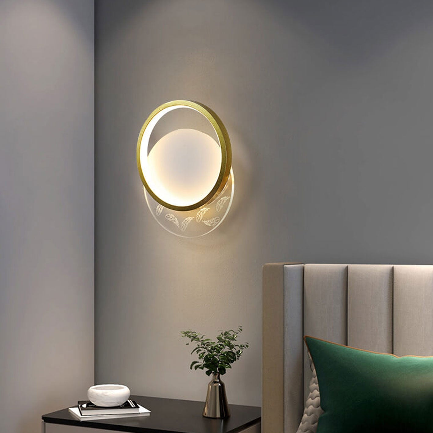 Modern Minimalist Feather Round Square Acrylic LED Wall Sconce Lamp