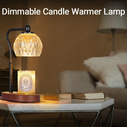 Modern Minimalist Round Glass Wood 1-Light Aroma Melted Wax Table Lamp For Bedroom
