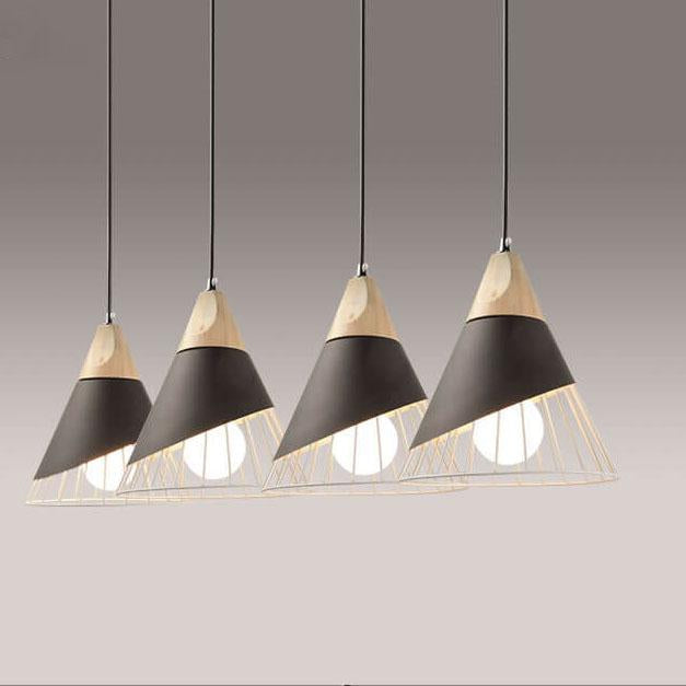 Nordic Macaron 1-Light Wire Cone Cage Pendant Light