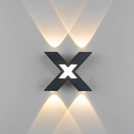 Modern Minimalist Waterproof X-Shape Aluminum LED Wall Sconce Lamp For Outdoor Patio