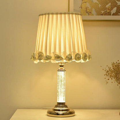European Crystal Brightness Adjustable Remote Control 1-Light Table Lamp
