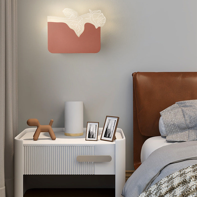 مصباح حائط LED بتصميم زهرة الورد الأكريليكية الحديثة لغرفة المعيشة 