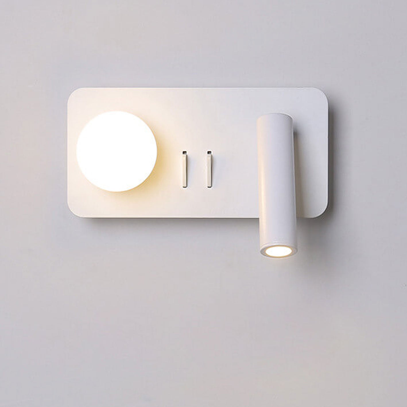 مصباح حائطي LED للقراءة مصنوع من الحديد الأكريليكي دائري/مربع بتصميم بسيط على الطراز الاسكندنافي 