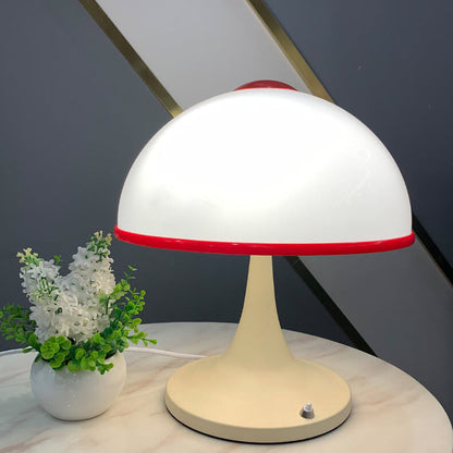Modern Cream Mushroom Metal 1-Light Table Lamp