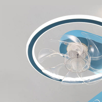 Creative Cartoon Aircraft Kids Flush Mount Ceiling Fan Light