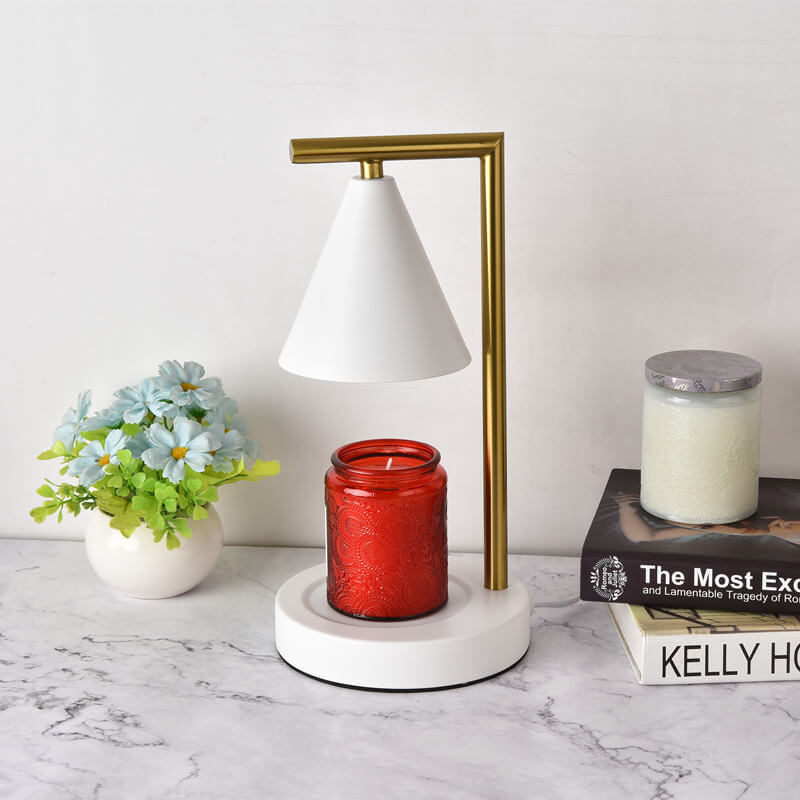 Simple Cone Shade Right Angle Arm 1-Light Melting Wax Table Lamp