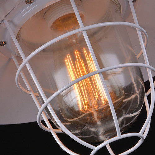 Contemporary Industrial Iron Pot Lid Glass Shade 1-Light Pendant Light For Dining Room