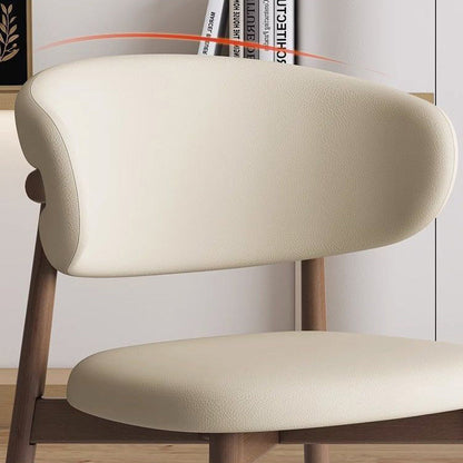 Contemporary Nordic Square Nappa Leather Metal Frame Dining Chair Backrest Armless For Dining Room