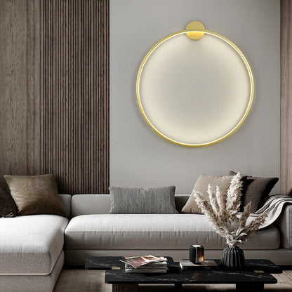 مصباح حائط LED دائري من الأكريليك والألومنيوم بتصميم عصري بسيط لغرفة النوم 