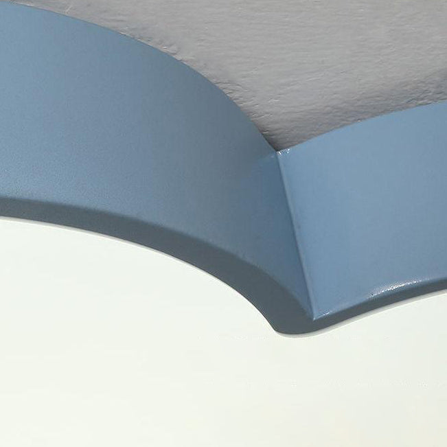 Contemporary Nordic Kids Iron Acrylic Cloud Moon LED Flush Mount Ceiling Light For Bedroom