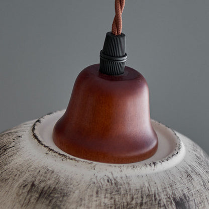 Modern Vintage Ceramic Solid Wood 1-Light Pendant Light
