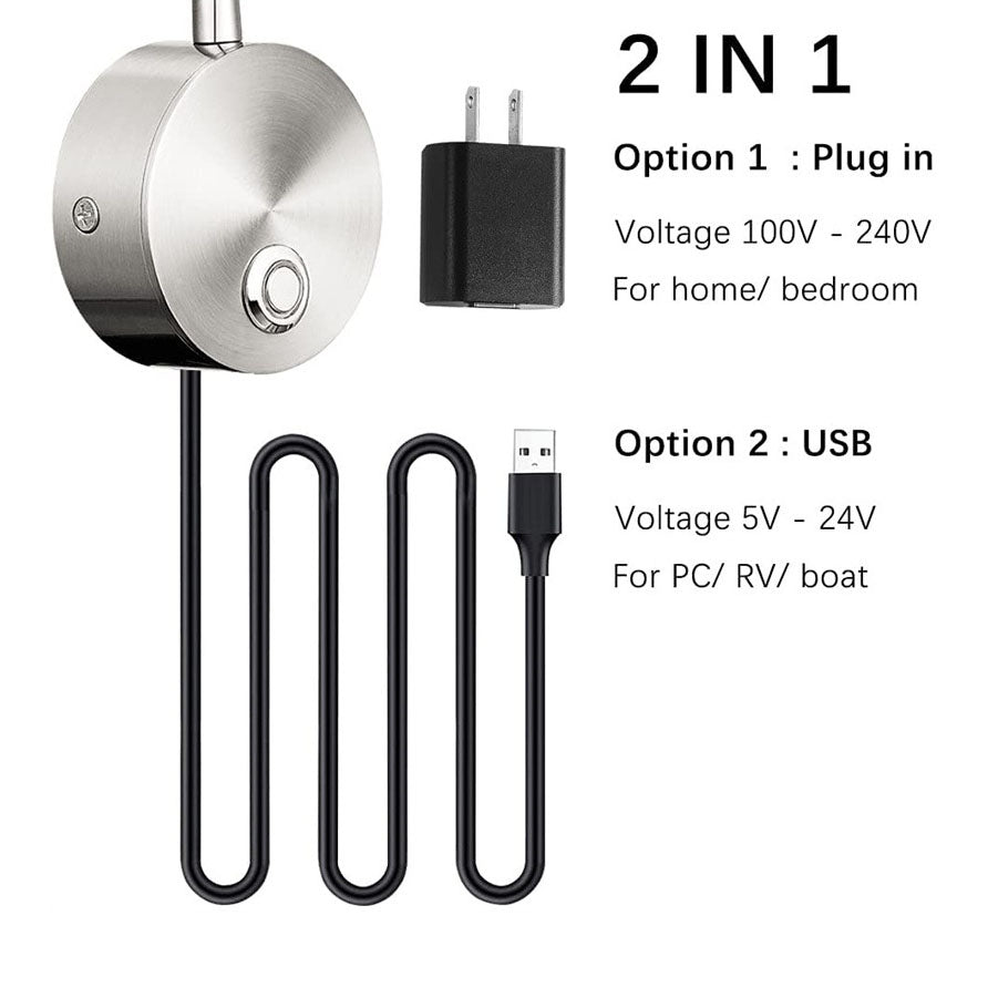 مصباح حائطي حديث مزود بمنفذ USB LED 