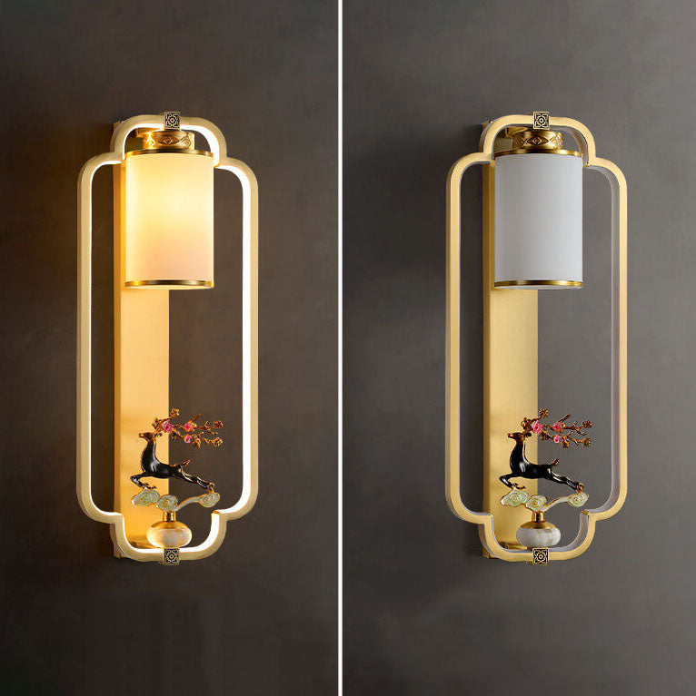 مصباح حائط LED بتصميم عقدة حلقية من النحاس الصيني الحديث 