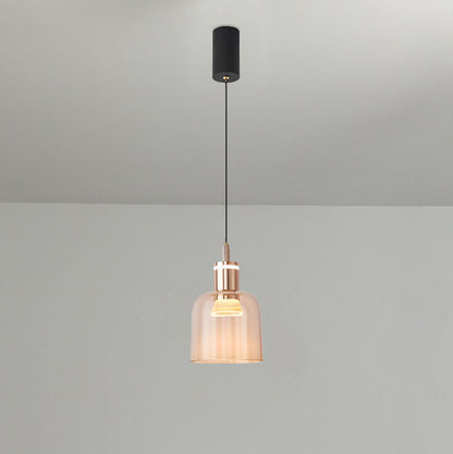 Contemporary Scandinavian Liftable Aluminum Acrylic Cup Shape LED Pendant Light For Bedroom