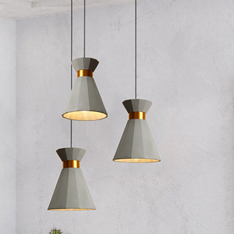 Contemporary Nordic Cement Semi-Conical Shade 1-Light Pendant Light For Dining Room