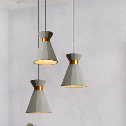 Contemporary Nordic Cement Semi-Conical Shade 1-Light Pendant Light For Dining Room