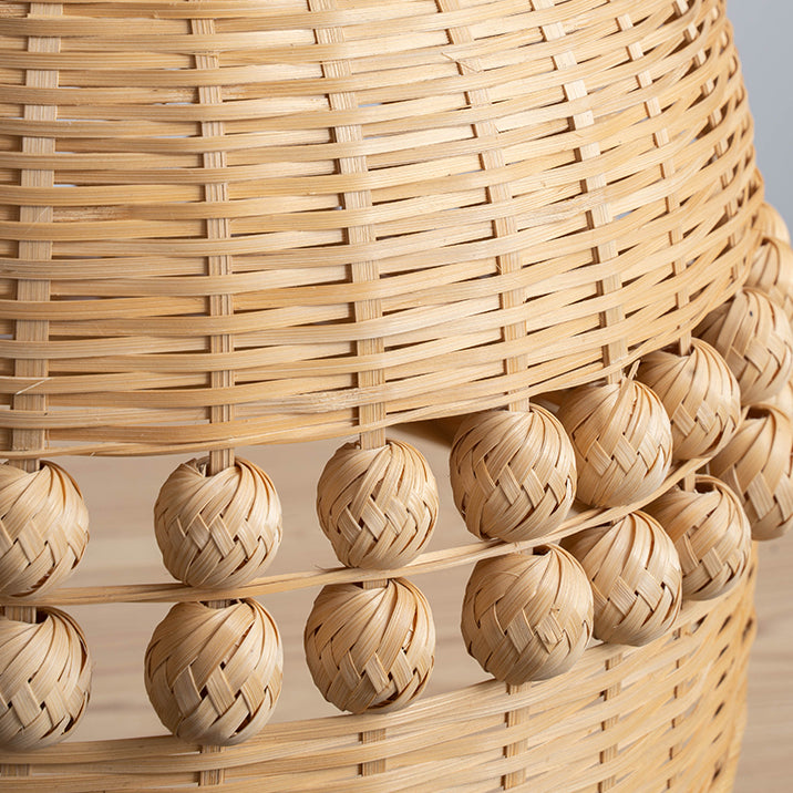 Traditional Rustic Weaving Basket Bamboo 1-Light Pendant Light For Dining Room
