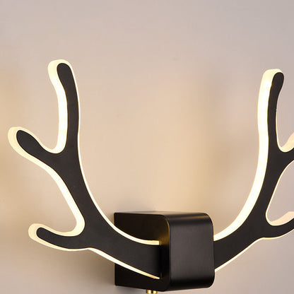 مصباح حائط LED بتصميم عصري من الأكريليك بتصميم إبداعي على شكل قرن الغزال 
