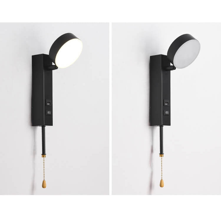 مصباح حائط LED USB ذو قاعدة مستديرة مستطيلة بسيطة على الطراز الاسكندنافي 