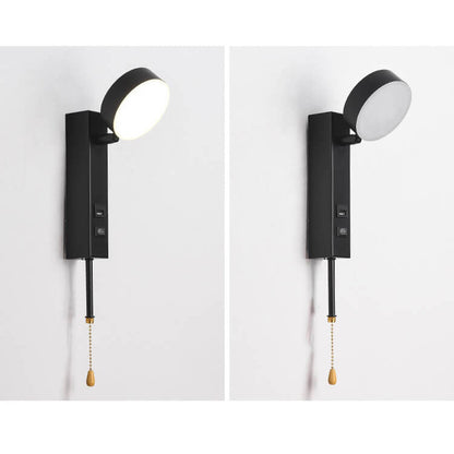 مصباح حائط LED USB ذو قاعدة مستديرة مستطيلة بسيطة على الطراز الاسكندنافي 
