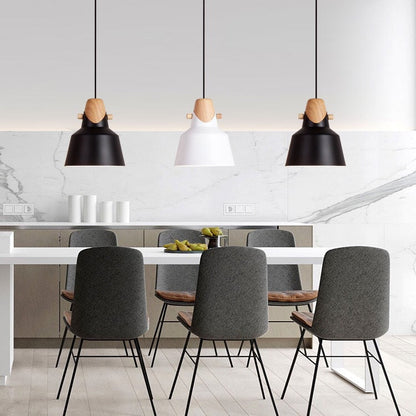 Nordic Minimalist Macaron Solid Color Ironwood 1-Light Pendant Light