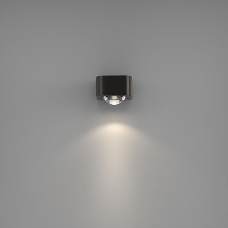 Modern Minimalist Copper Rounded Cuboid Up And Down Luminous LED Wall Sconce Lamp For Bedroom