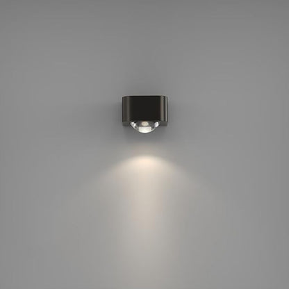 Modern Minimalist Copper Rounded Cuboid Up And Down Luminous LED Wall Sconce Lamp For Bedroom