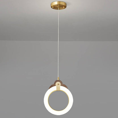 Modern Creative Personality Solid Wood LED Pendant Light