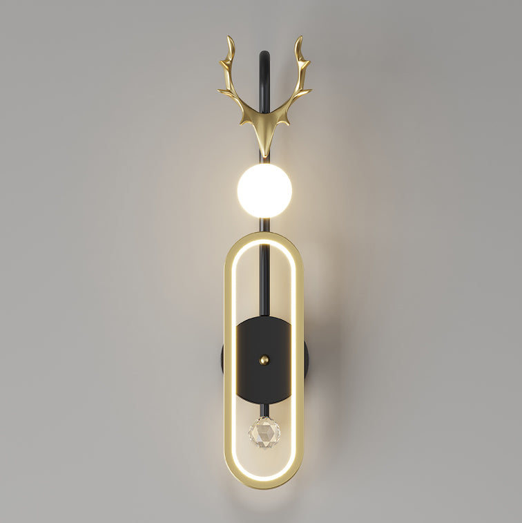 مصباح حائط LED دائري فاخر من Nordic Light بتصميم قرون الغزال 