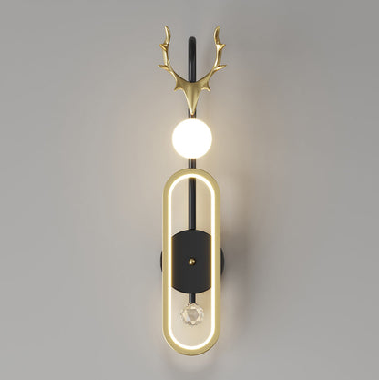 مصباح حائط LED دائري فاخر من Nordic Light بتصميم قرون الغزال 
