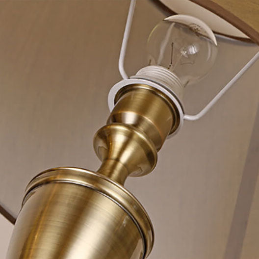 Nordic Vintage Fabric Cone Hardware 1-Light Table Standing Floor Lamp