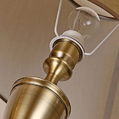 Nordic Vintage Fabric Cone Hardware 1-Light Table Standing Floor Lamp