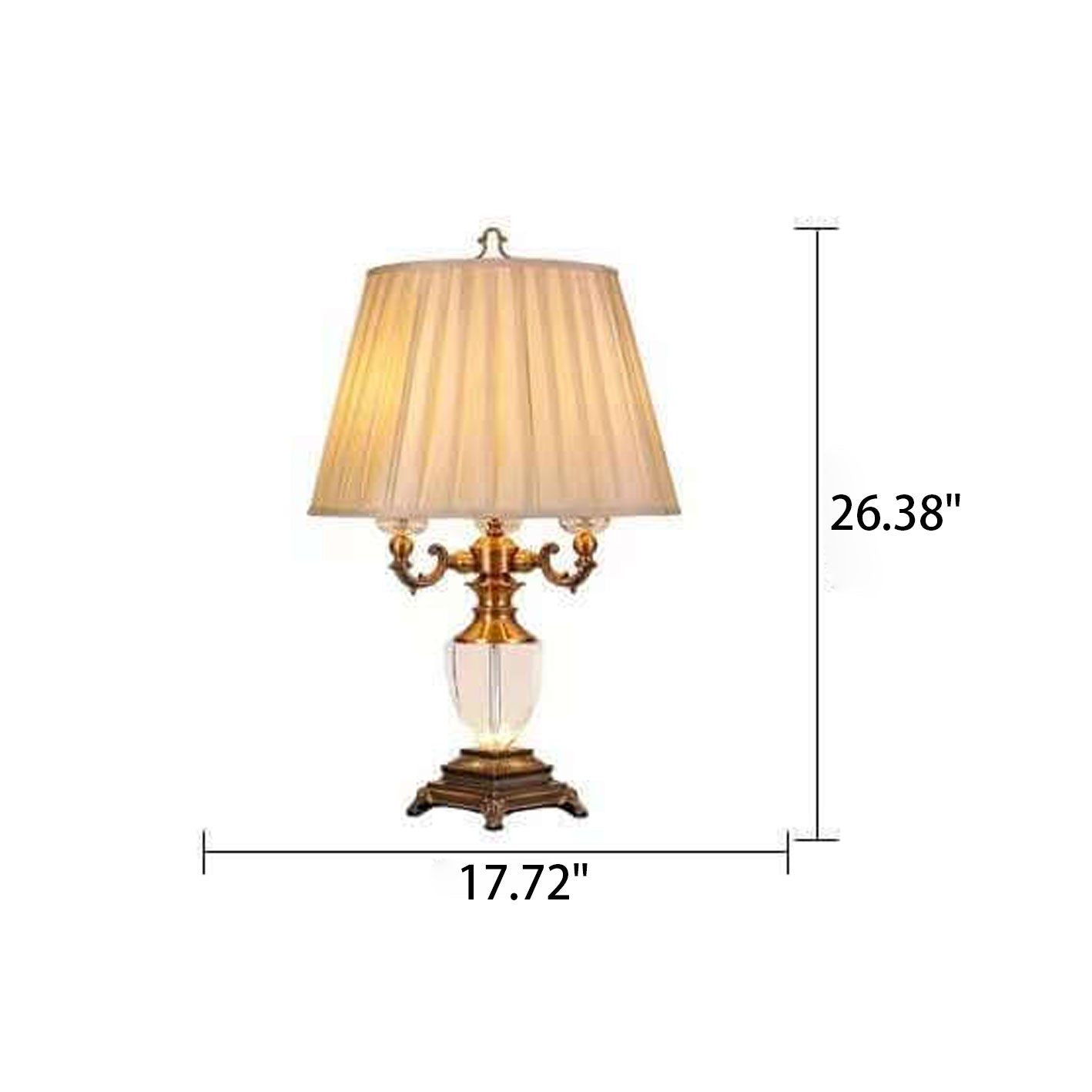 European Light Luxury Zinc Alloy Crystal 1-Light Table Lamp