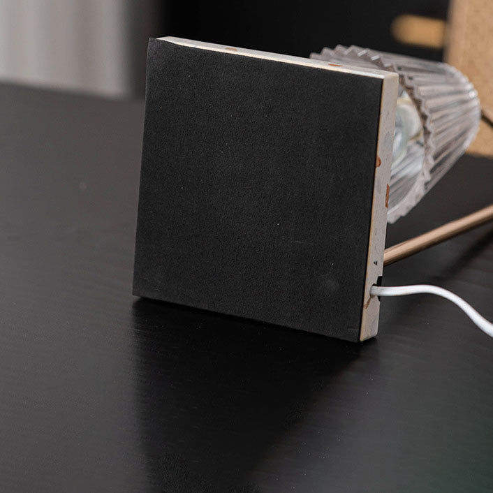 Minimalist Terrazzo Glass Shade 1-Light Melting Wax Table Lamp