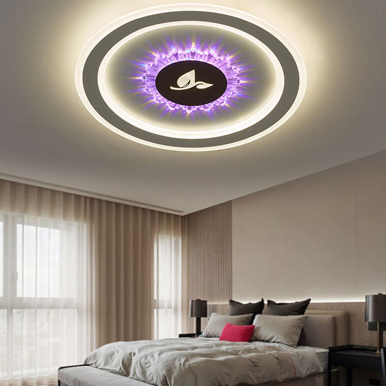 مصباح LED دائري بسيط من الأكريليك للتركيب على السطح 