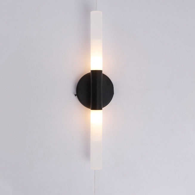 مصباح حائط LED أسطواني من الألومنيوم والحديد بتصميم عصري بسيط لغرفة المعيشة 
