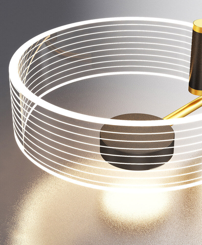 مصباح معلق LED طويل الخط بتصميم حلقة إبداعية فاخرة من Nordic Light 