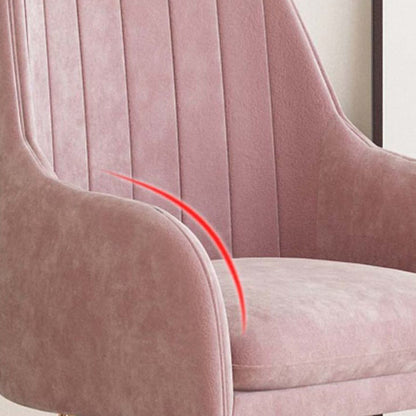 Contemporary Scandinavian Velvet PU Leather Sponge Emulsion Metal Square Vanity Stool Backrest Armrest For Bedroom