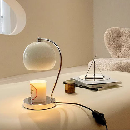 Contemporary Scandinavian Iron Stainless Steel Round Ball 1-Light Melting Wax Table Lamp For Bedroom
