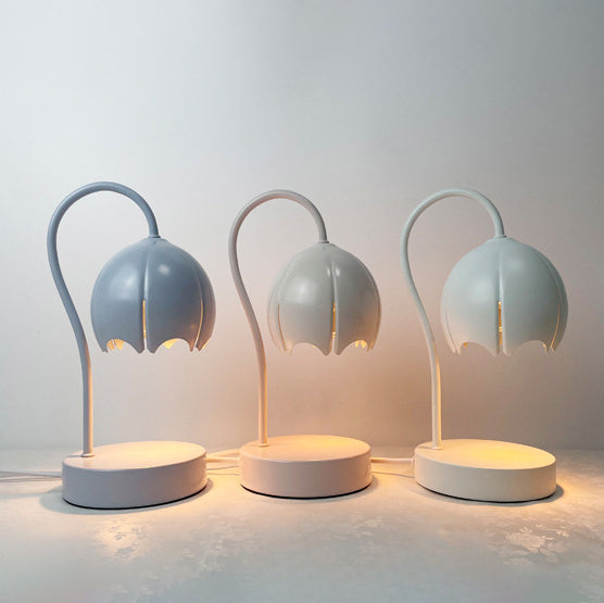 Contemporary Nordic Iron Glass Wood Flower 1-Light Melting Wax Table Lamp For Bedside