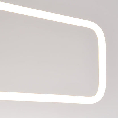 ثريات جزيرة LED مستطيلة الشكل مصنوعة من الحديد والأكريليك بتصميم عصري بسيط لغرفة الطعام 