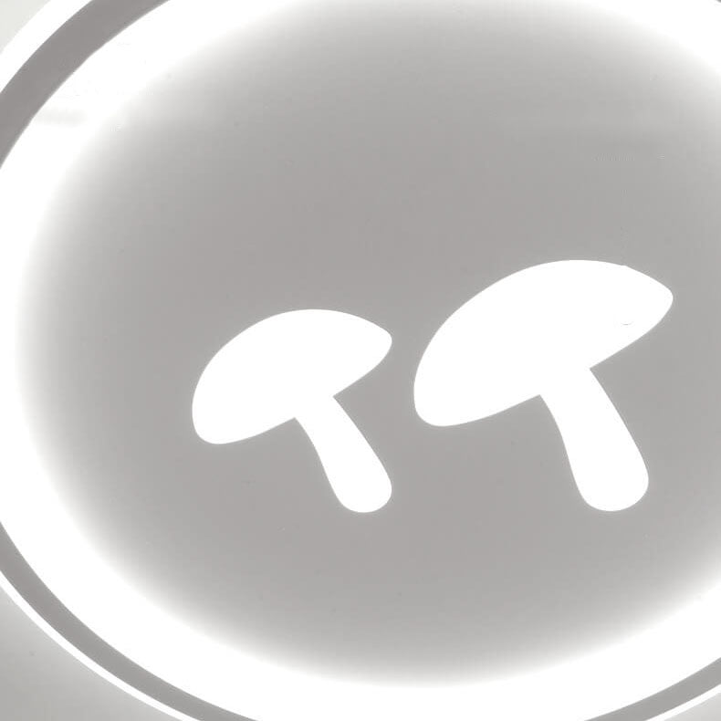 Modern Round Acrylic Shade Mushroom Pattern LED Flush Mount Light