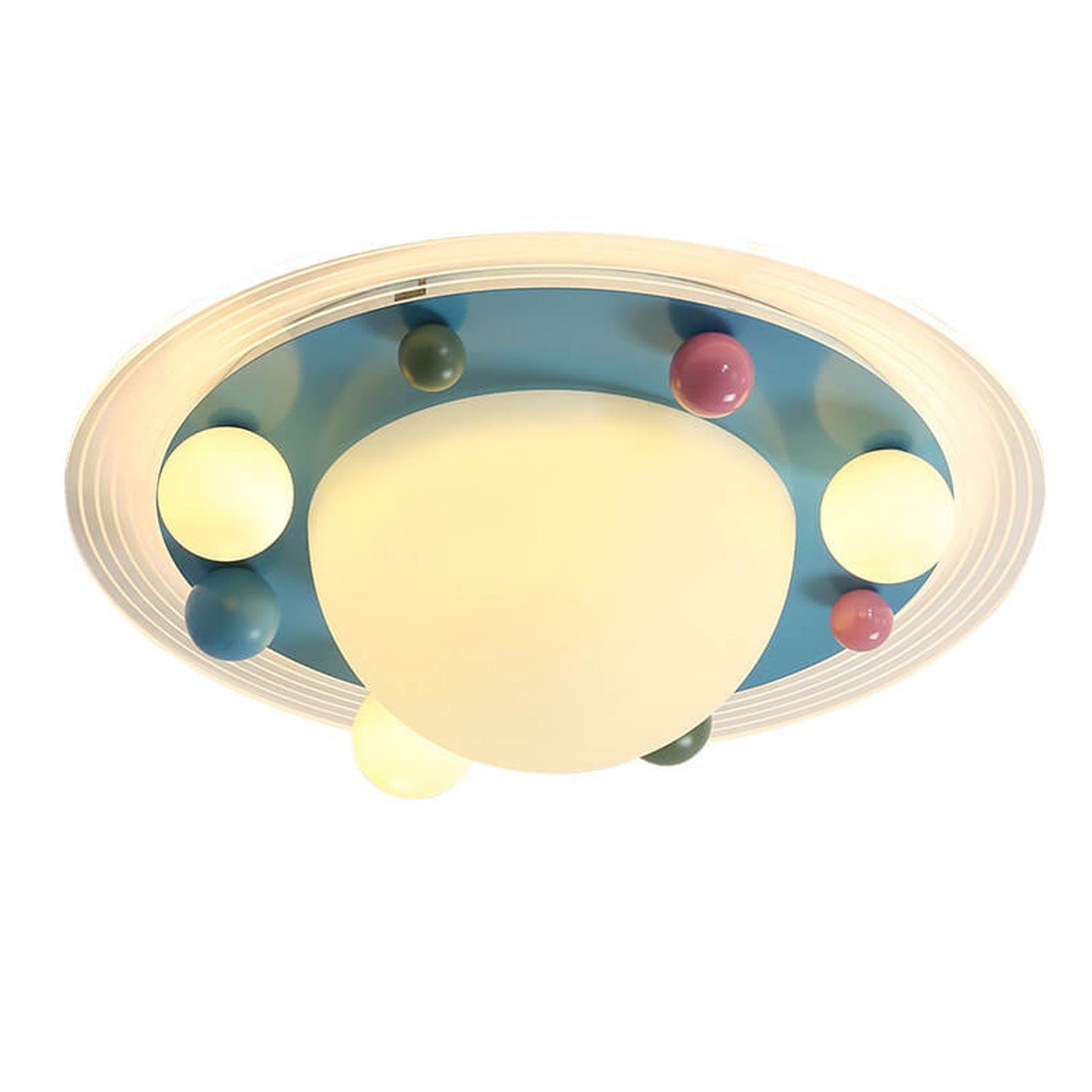 Cute Space Planet Macaron Color Children's LED Flush Mount Ceiling Light