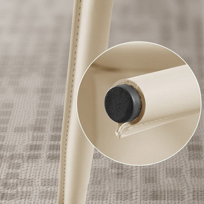 Modern Minimalist Saddle Saddle Leather Carbon Steel Sponge Square Elliptical Dining Chair Backrest For Dining Room