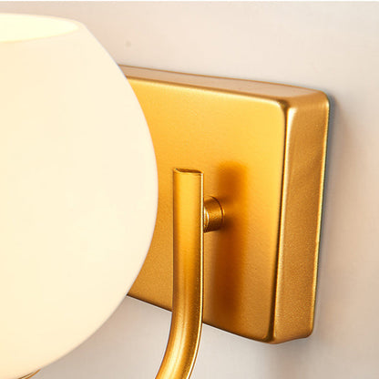 Modern Simplicity Iron Glass Ball 1/2 Light Wall Sconce Lamp For Bedside