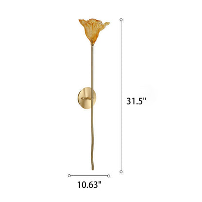 Modern Chinese Dry Lotus Glass Lamp Design 1-Light Wall Sconce Lamp