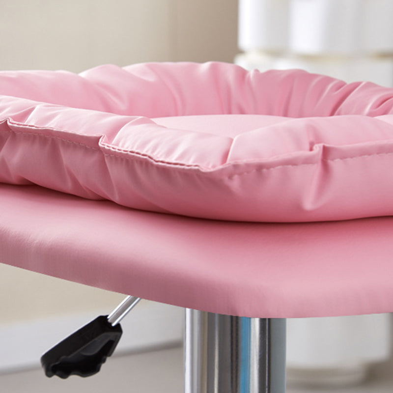 Modern Minimalist Square Cushion Faux Leather Metal Bar Stool Backrest Height Adjustable For Dining Room