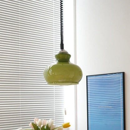 Contemporary Nordic Spherical Iron Glass 1-Light Pendant Light For Dining Room