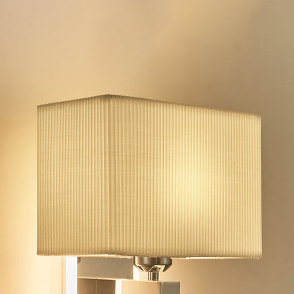 Modern Minimalist Fabric Square Plating 2-Light Wall Sconce Lamp