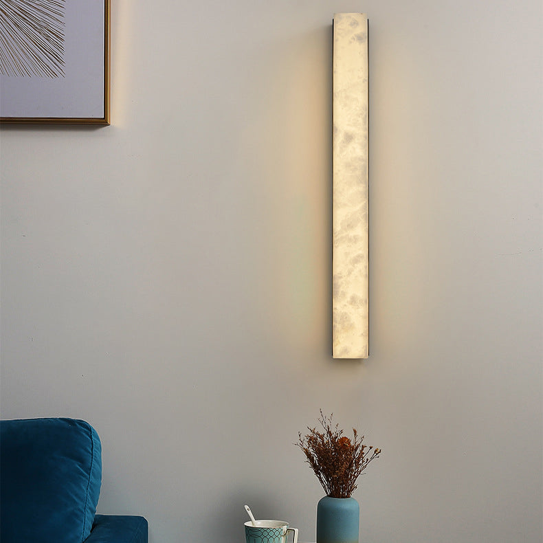مصباح حائط LED من الرخام النحاسي بتصميم عصري بسيط لغرفة المعيشة 